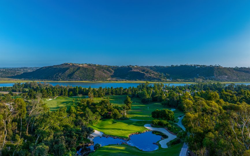 Aviara Golf Club - Aerial Lagoon View Wide Angle}